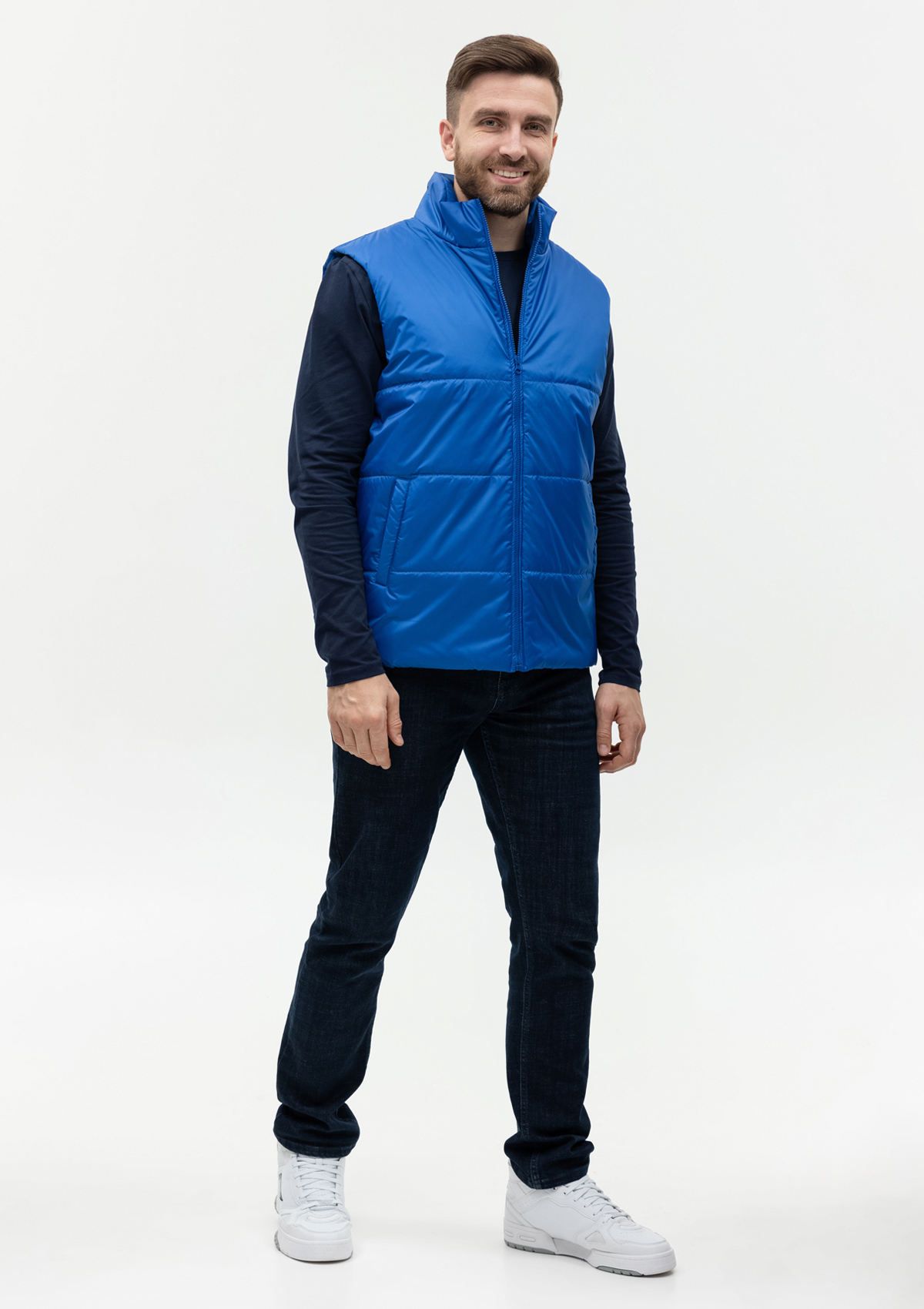 Жилет унисекс STAN утепленный таффета 210T,200, 84, Синий,  (16/1)  (58/4XL)