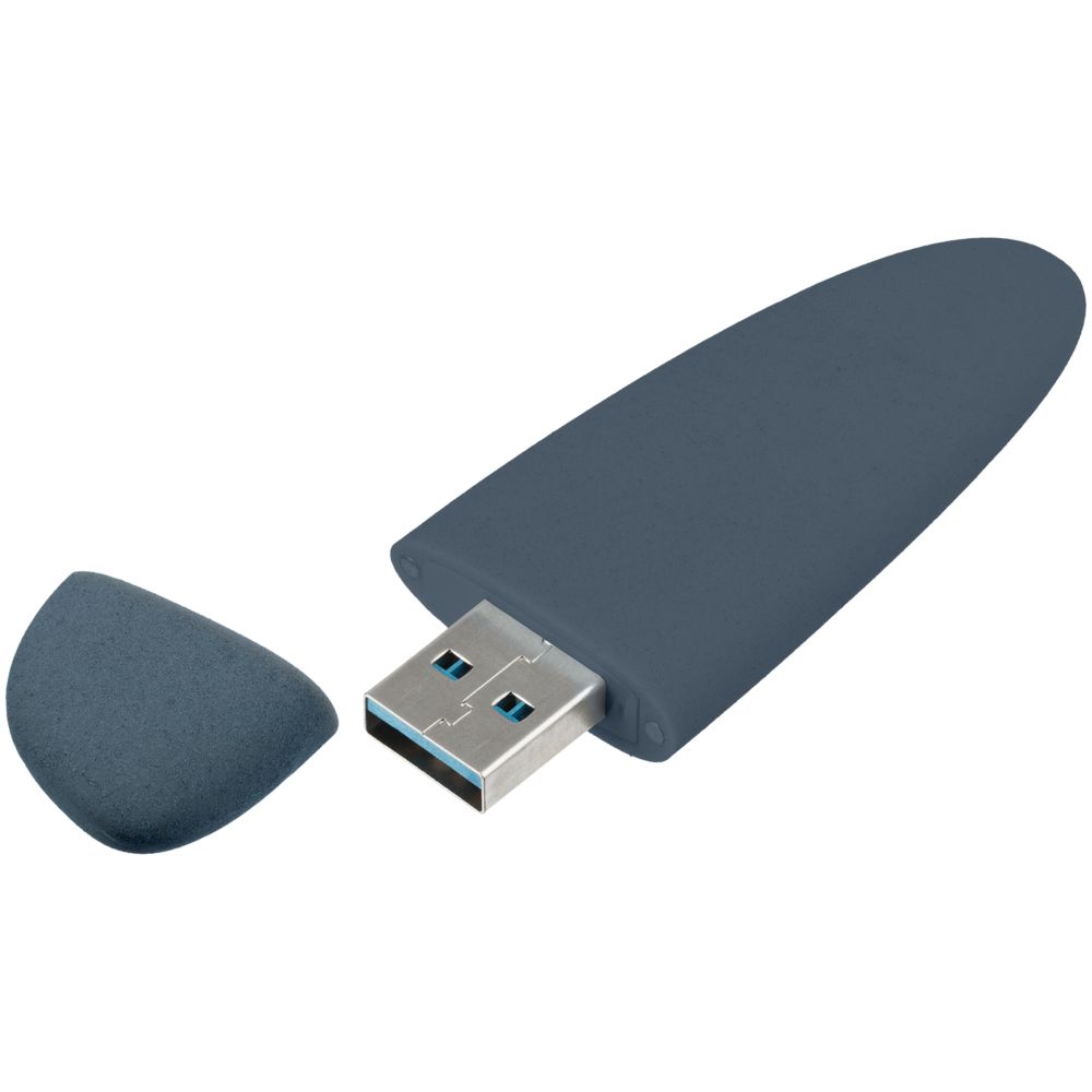 Флешка Pebble, серая, USB 3.0