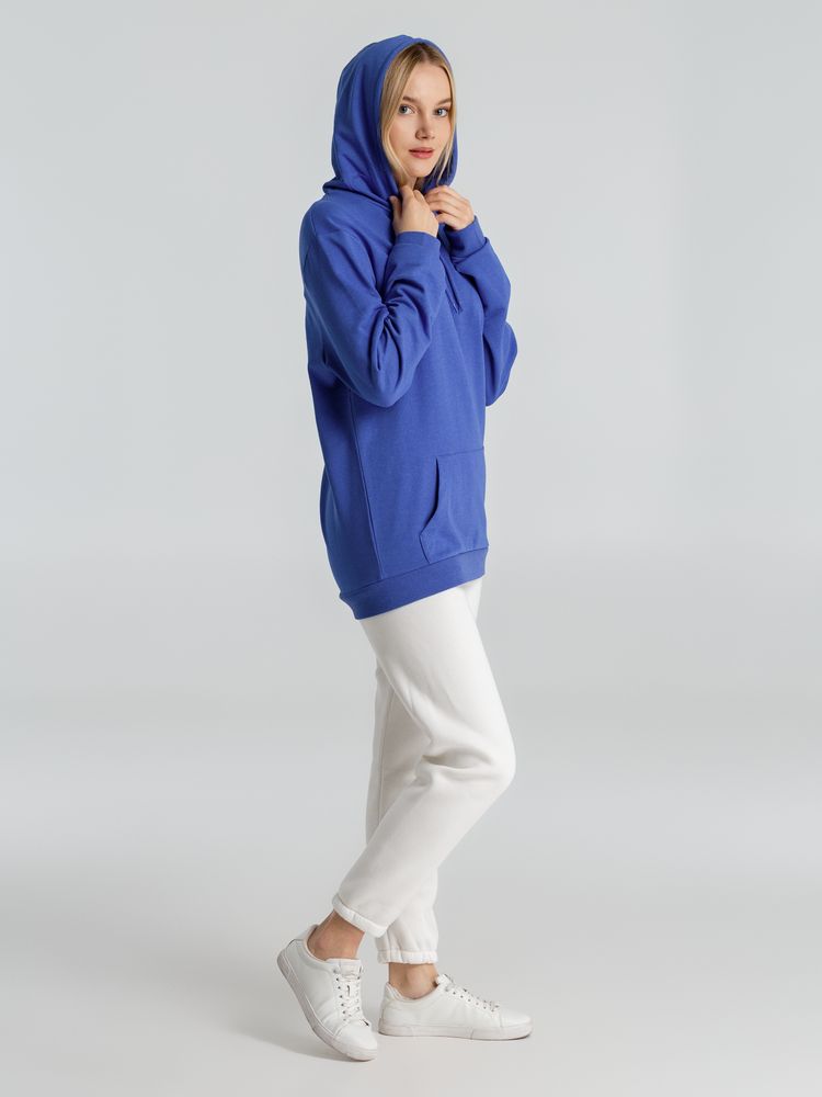 Толстовка с капюшоном унисекс Hoodie, ярко-синий меланж, размер XS