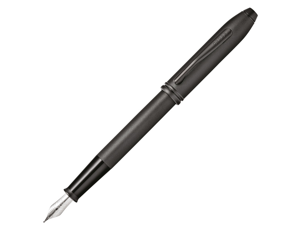 Ручка перьевая Townsend Black Micro Knurl с логотипом Cross | Print Logo