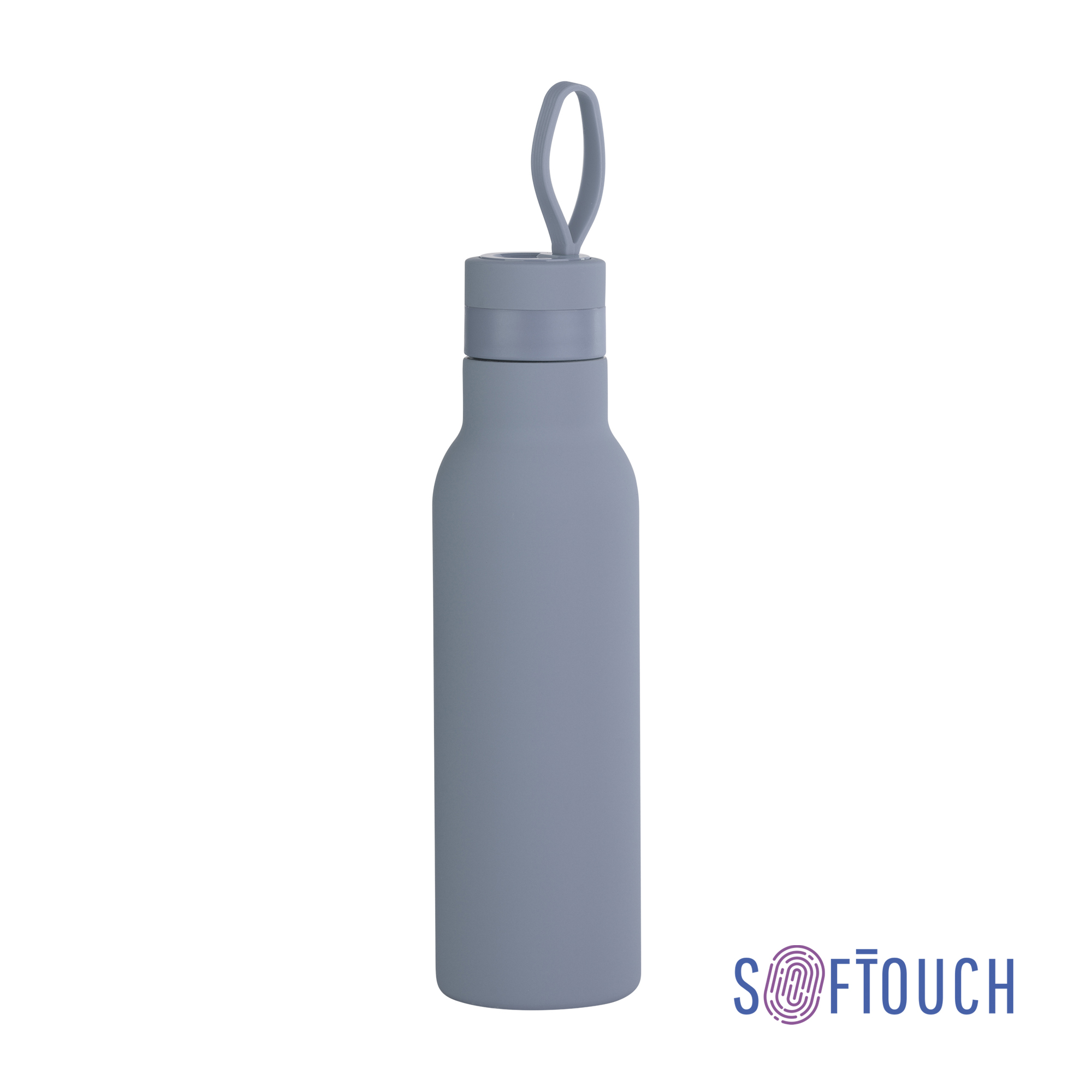 Бутылка для воды "Фитнес" 700 мл, покрытие soft touch, зеленый