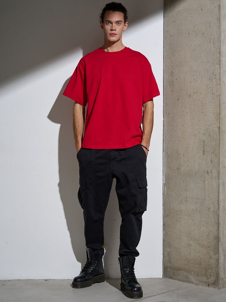Футболка Oversize Premium, красная, размер XL
