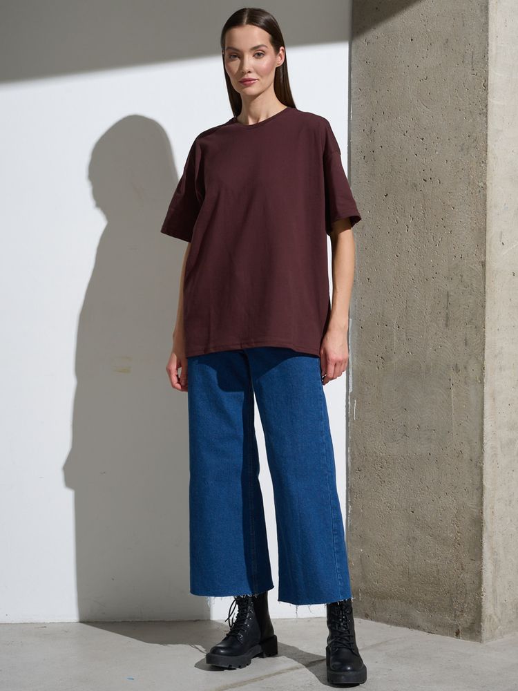 Футболка Oversize Premium, коричневая (шоколад), размер 3XL