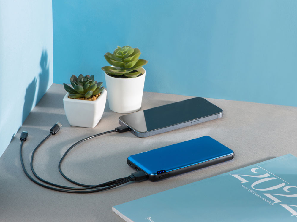 Внешний аккумулятор Forge v.2 металл,  10000mah, синий