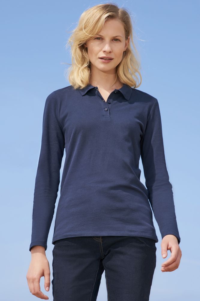 Рубашка поло женская с длинным рукавом Perfect LSL Women, красная, размер 3XL