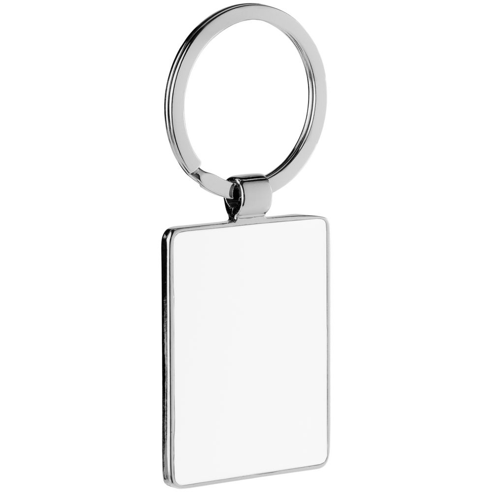 Брелок White Rectangle с логотипом  | Print Logo