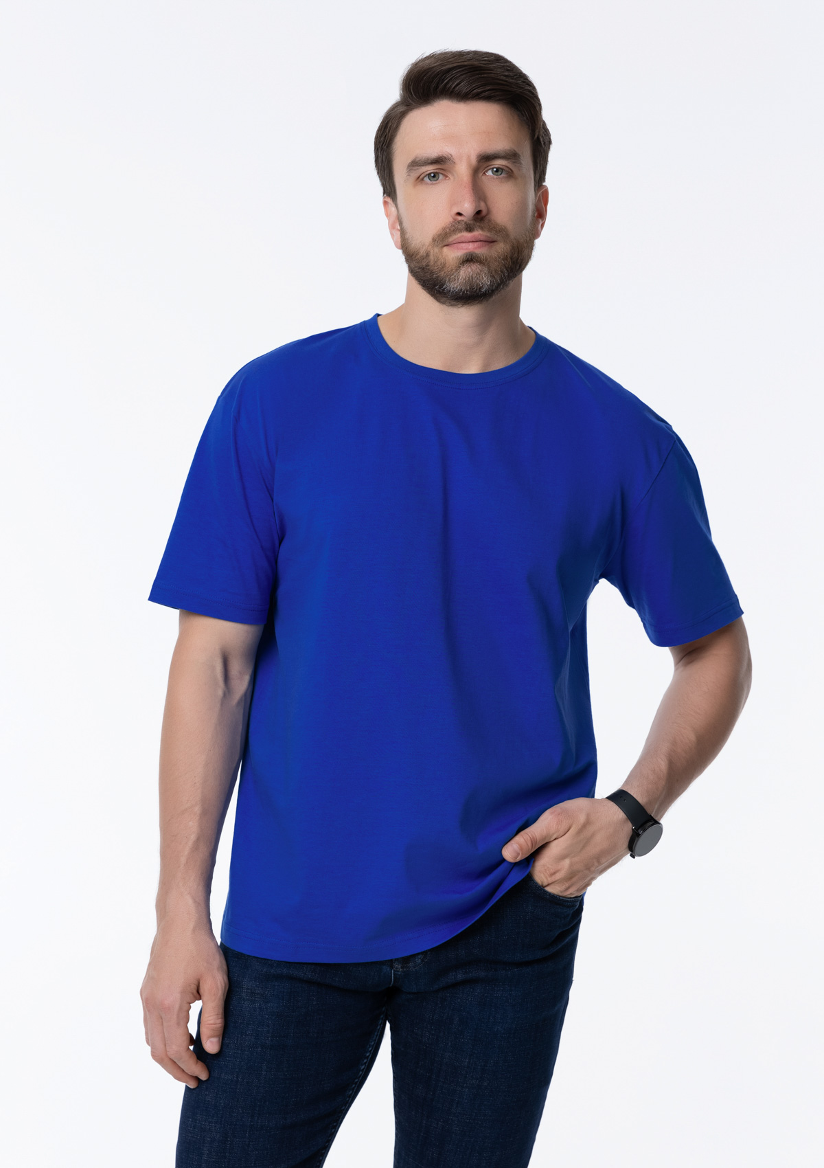 Футболка унисекс без бокового шва STAN хлопок 160, 02, Синий,  (16/1)  (60-62/5XL)