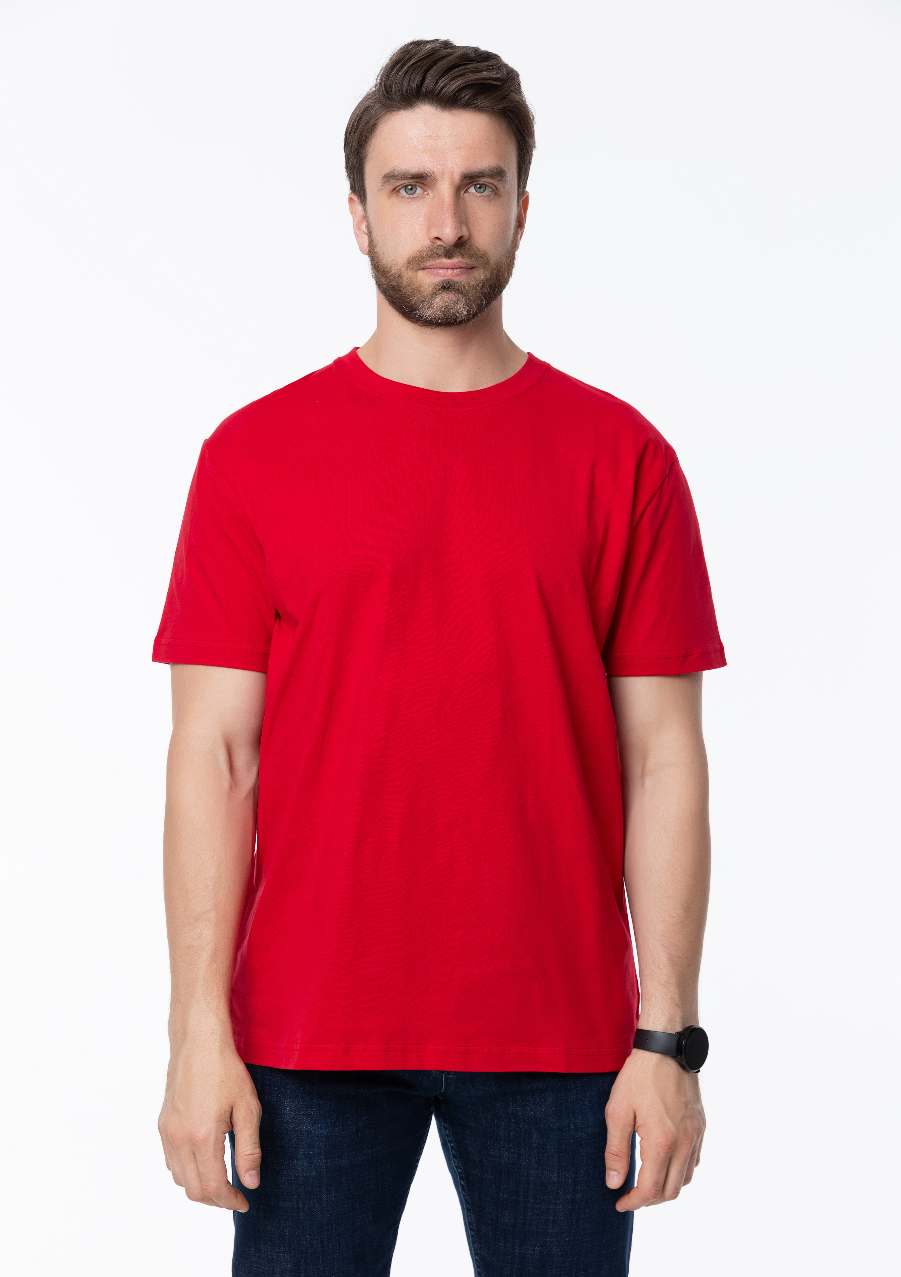 Футболка унисекс STAN, хлопок 150, 51, Красный,  (14)  (52/XL)