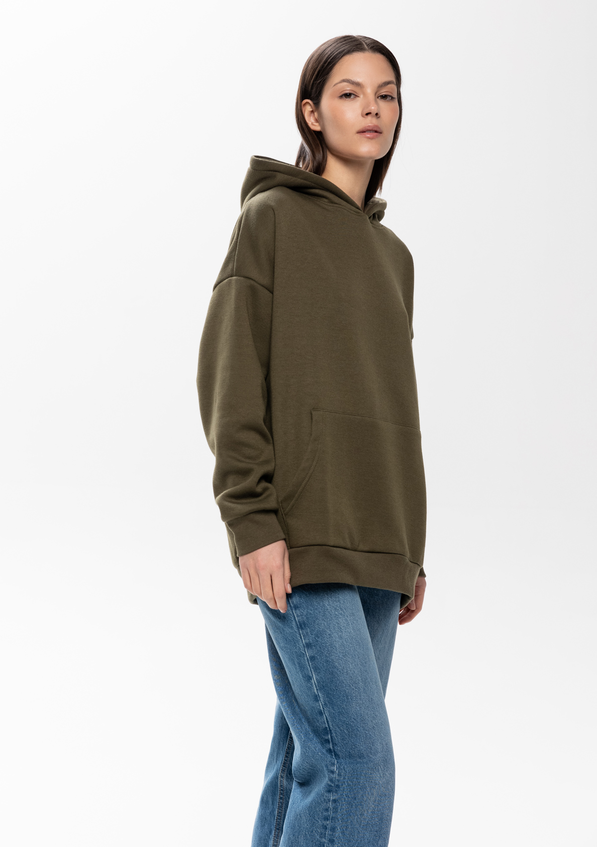Худи унисекс STAN оверсайз интерсофт 320, 69, Оливковый хаки,  (36)  (52/XL)
