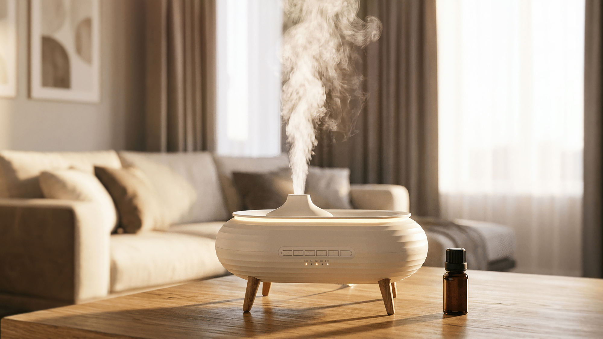 Увлажнитель воздуха "Smart Air" с bluetooth-колонкой, мелодиями и релаксирующими шумами, с подсветкой и ароматизатором фото на сайте Print Logo.